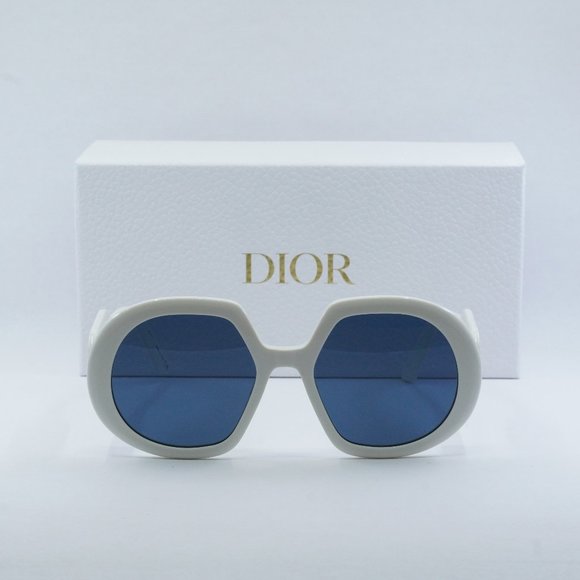 FINAL PRICE NEW DIOR DIORBOBBY R1U 95B0 IVORY BLUE SUNGLASSES - Picture 2 of 13